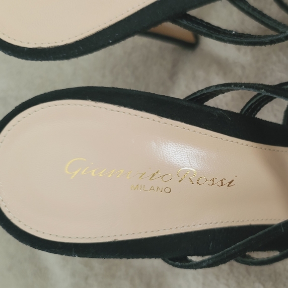 Gianvito Rossi Black Suede Caged Stiletto Heels Size 9.5/41 Like New Condition - Picture 7 of 16